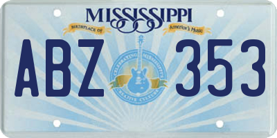 MS license plate ABZ353
