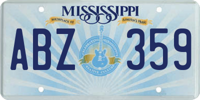 MS license plate ABZ359