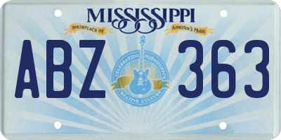 MS license plate ABZ363