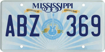 MS license plate ABZ369