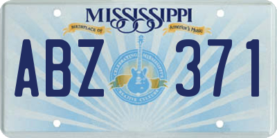 MS license plate ABZ371