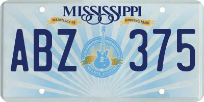 MS license plate ABZ375