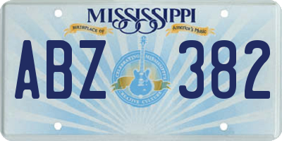 MS license plate ABZ382