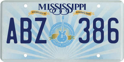 MS license plate ABZ386