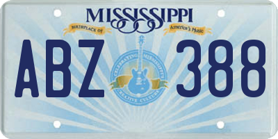 MS license plate ABZ388