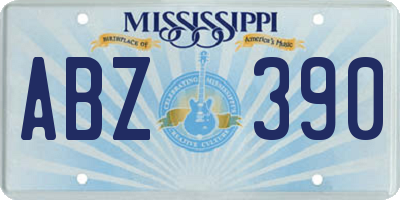 MS license plate ABZ390