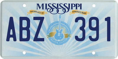 MS license plate ABZ391
