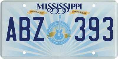 MS license plate ABZ393