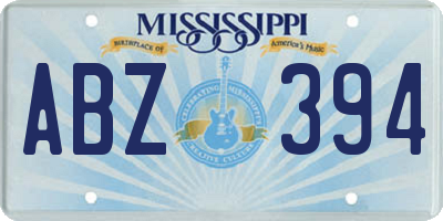 MS license plate ABZ394