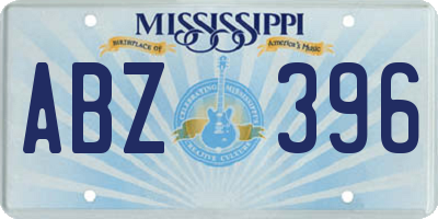 MS license plate ABZ396
