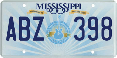 MS license plate ABZ398