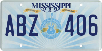 MS license plate ABZ406