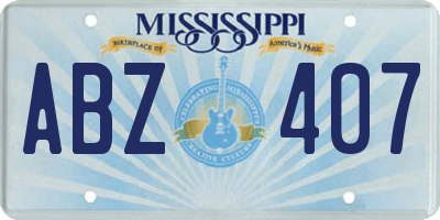 MS license plate ABZ407