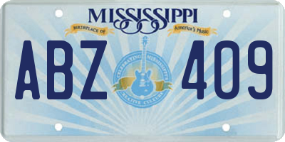 MS license plate ABZ409