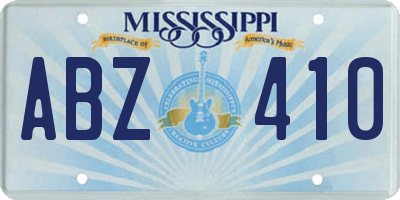 MS license plate ABZ410