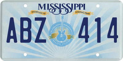 MS license plate ABZ414