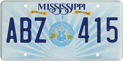 MS license plate ABZ415