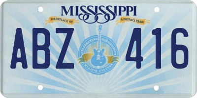 MS license plate ABZ416