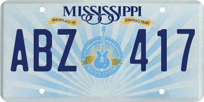 MS license plate ABZ417