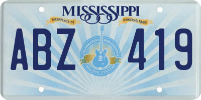 MS license plate ABZ419