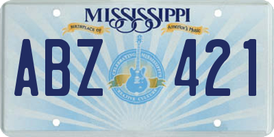 MS license plate ABZ421