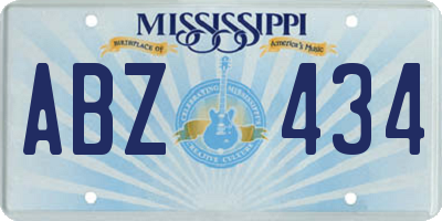 MS license plate ABZ434