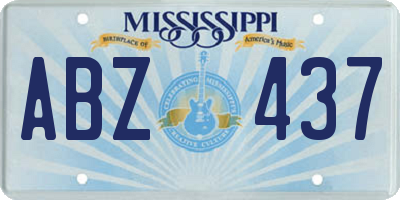 MS license plate ABZ437