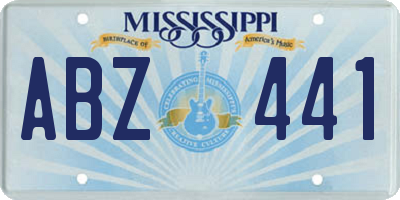 MS license plate ABZ441