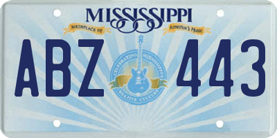 MS license plate ABZ443
