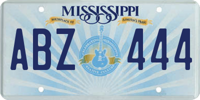 MS license plate ABZ444