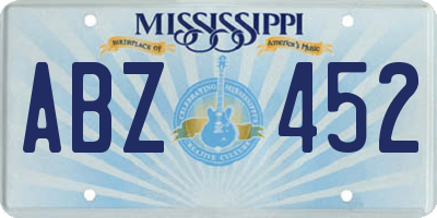 MS license plate ABZ452