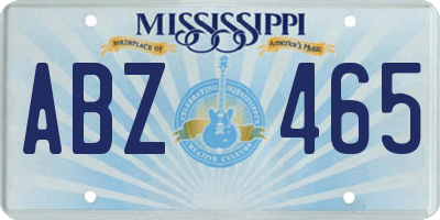 MS license plate ABZ465