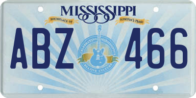 MS license plate ABZ466