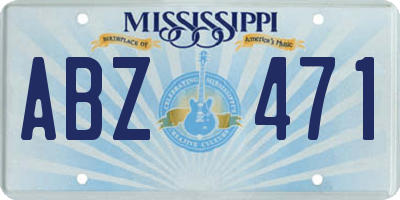 MS license plate ABZ471