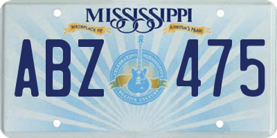 MS license plate ABZ475