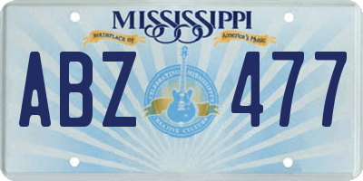 MS license plate ABZ477