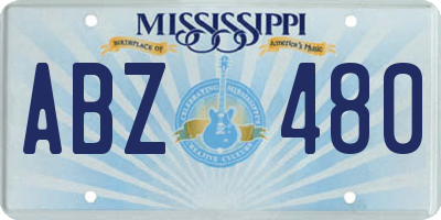 MS license plate ABZ480