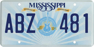 MS license plate ABZ481