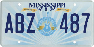 MS license plate ABZ487