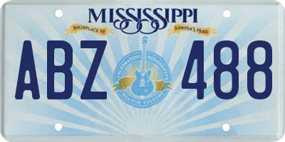 MS license plate ABZ488