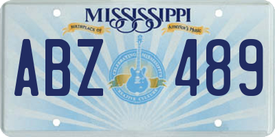 MS license plate ABZ489