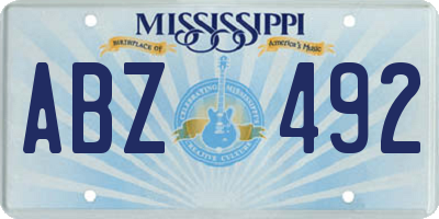 MS license plate ABZ492