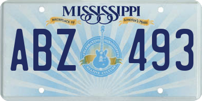 MS license plate ABZ493