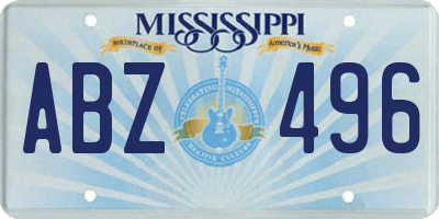 MS license plate ABZ496