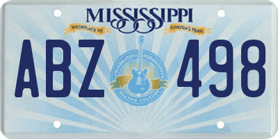 MS license plate ABZ498