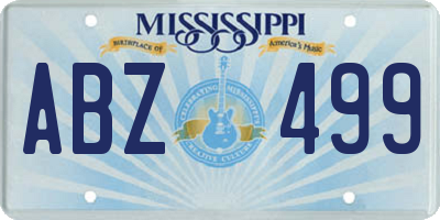 MS license plate ABZ499