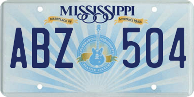 MS license plate ABZ504