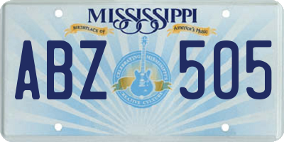 MS license plate ABZ505