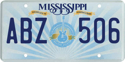 MS license plate ABZ506