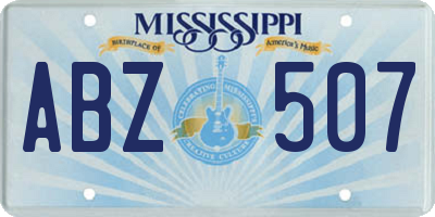 MS license plate ABZ507